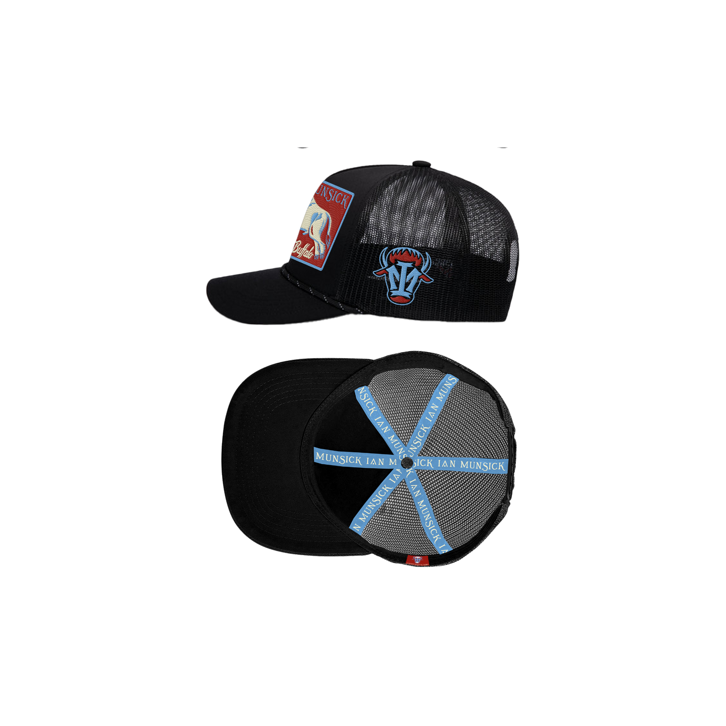 White Buffalo Black Trucker Hat