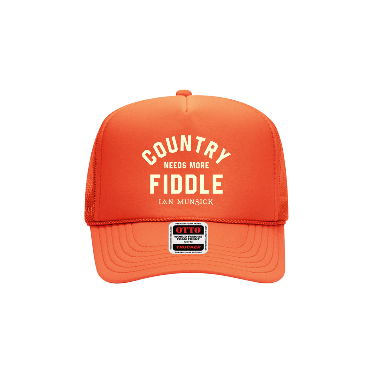 Needs More Fiddle Orange Trucker Hat