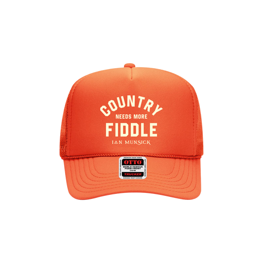 Needs More Fiddle Orange Trucker Hat